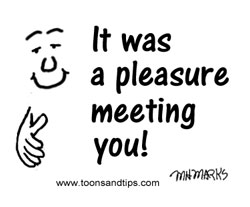 Email Insert – Pleasure meeting you