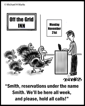 Thanksgiving – check into a motel