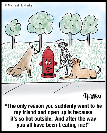 Friends with fire hydrant